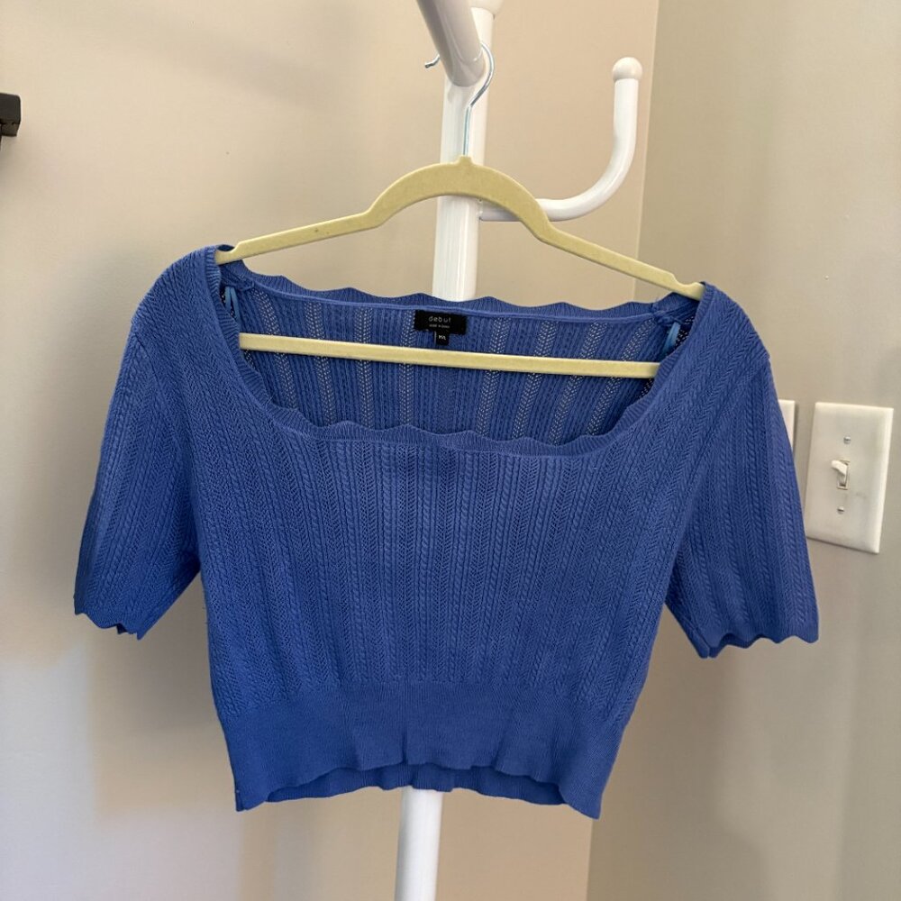 Women's Blue Sweater Top